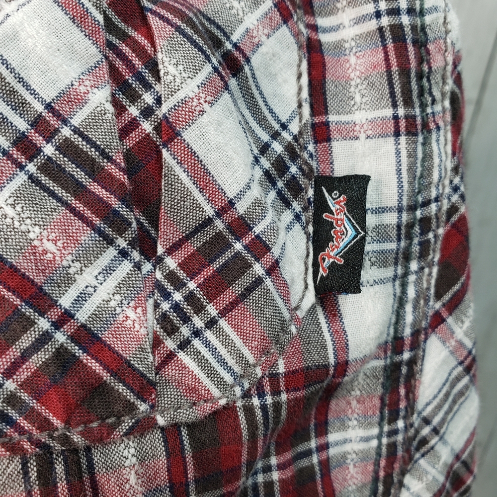 Fender Custom Shop Men's Red Cotton Plaid Snap Up - Picture 10 of 10